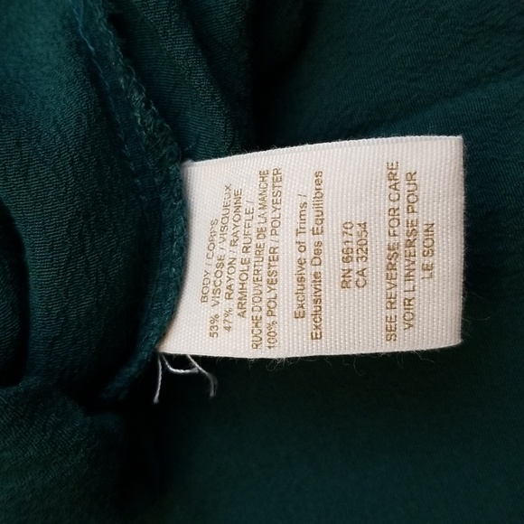 Free People Jade Green Crepe Shift Mini Dress with Ruffles and Side Pockets Sz 6 - Picture 6 of 11